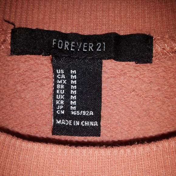 💥3/$25💥 Forever 21 Long Sleeve Crop Top Sweater Shirt Peach Coral size M - Picture 6 of 8